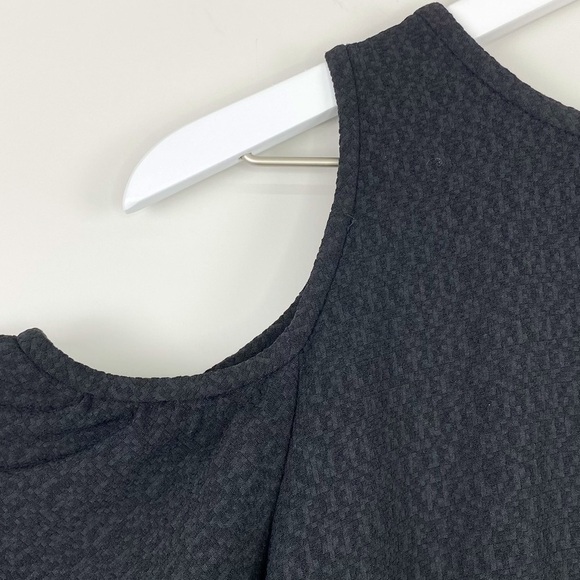 LOFT Black Cold Shoulder Embossed Dress - Picture 3 of 6
